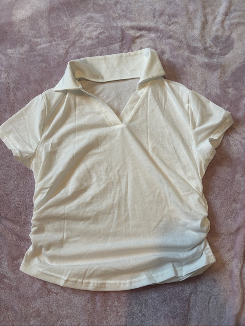 Classic White Short-Sleeve Polo Top